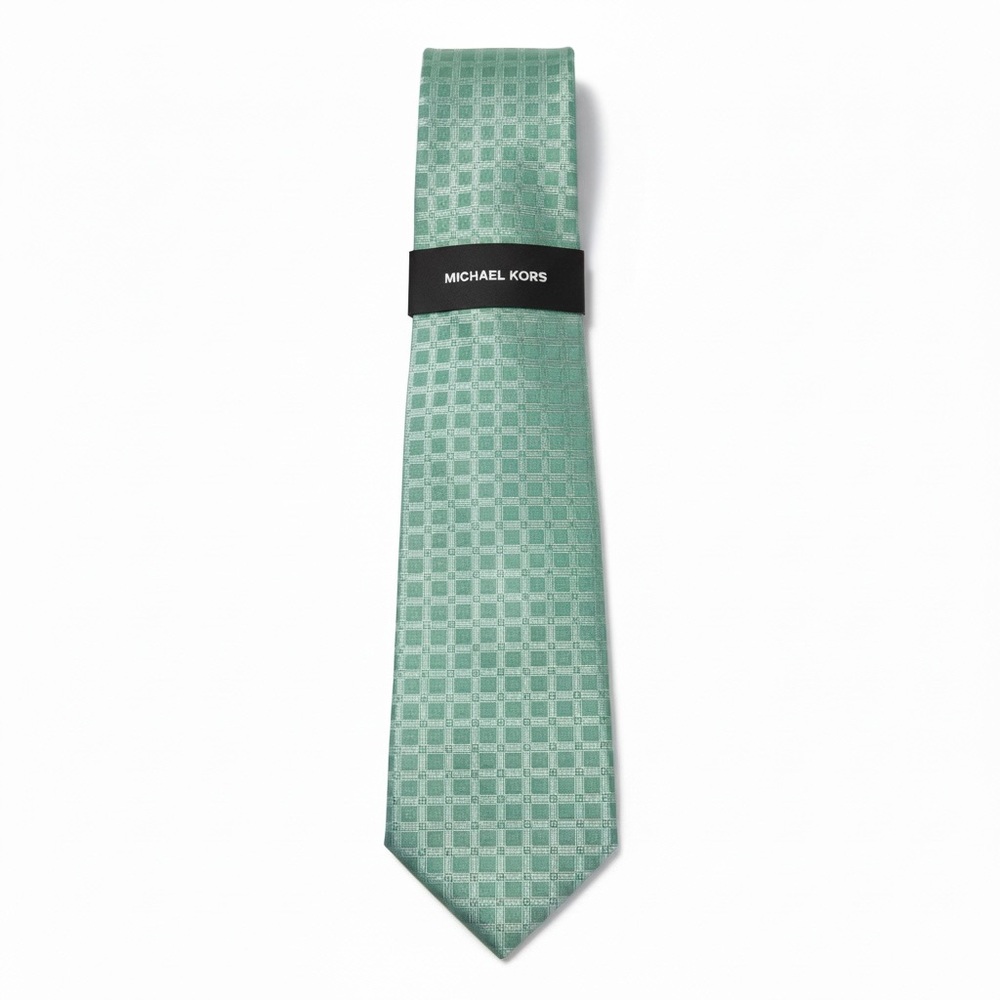 NWT Michael Kors Men’s Mint‎ Green Tie Easter Spring Summer Silk Blend Wedding